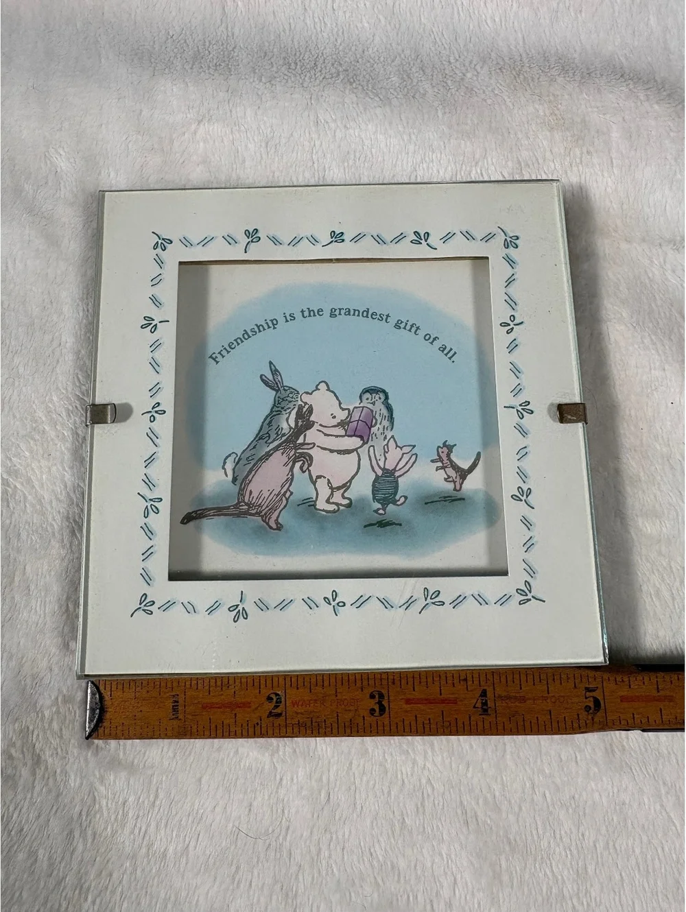 Classic Pooh Vintage Wood Photo Frame Winnie The Pooh Friendship Quote 5x5